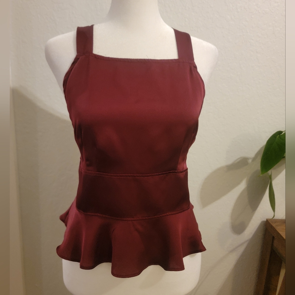 NWT Free People Intimately Silk Top | Wine | Size M